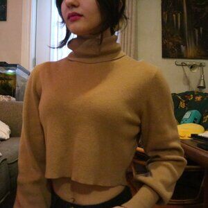 Aritzia Wilfred Rebecca Turtleneck in Gold Camel XS